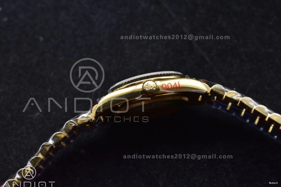 DayDate Steel YG 904L President Edition (Gain V5 on Stick with Green Bracelet Weight) Diamond vr3255 Best 36 QF Dial 0323